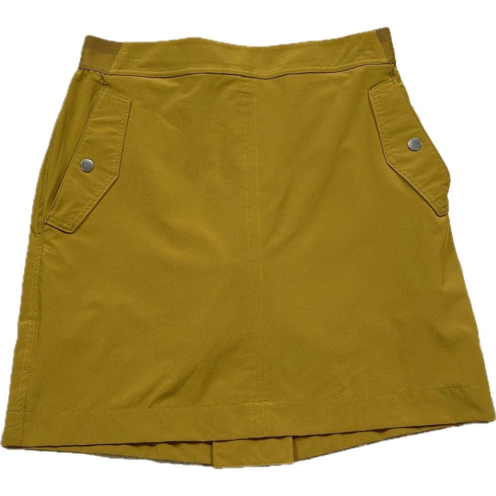Athleta‎ Vienna Cargo Skort 10 Gold Mustard Yellow Hiking Travel Active 988132